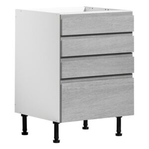 A06PR_4ltk Laatikosto, 1 korkea + 3 matalaa metallilaatikkoa