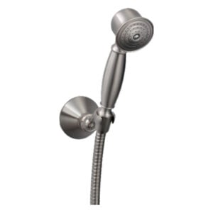 Harma Classic 7886N käsisuihku harjatusta nikkelistä, suihkuletku ja seinäkiinnike.