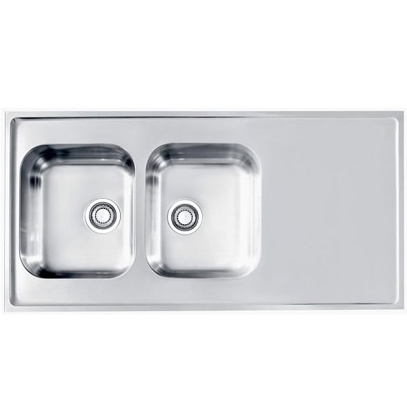 Klassinen Pro 110 2-allasallasjärjestelmä Kaksilaatikkoinen keittiön allas, ruostumatonta terästä, moderni design.