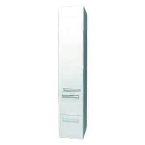 Komerokaappi, valkoinen, 1556x300x366 mm, ovi ja vetimet.