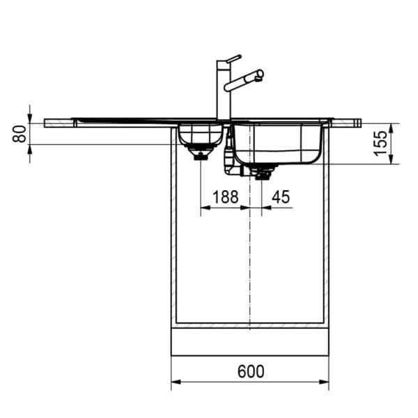 Franke EUROFORM EFX 651 allas Euroform EFX 651 allas keittiöön, ruostumattomasta teräksestä.