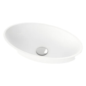 Uoma matta valumarmoriallas, moderni ja minimalistinen design.