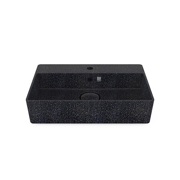 Woodio Cube 60 nelikulmainen hanapaikalla, Char Glossy (musta)