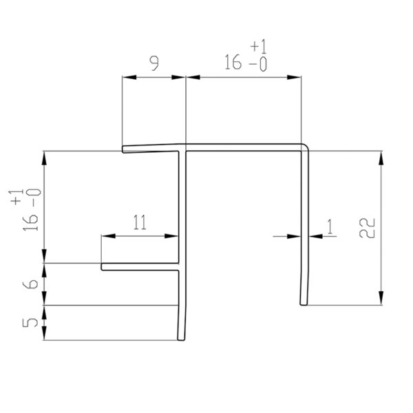 Kulmapala MEL-Sokkelilevyyn