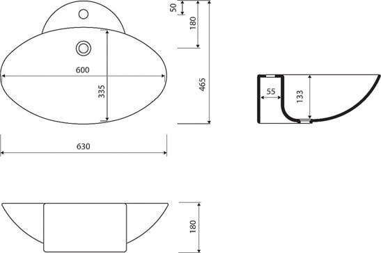 Delia 630 allas, tason pintaan asennettava