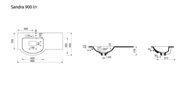 SANDRA 90 VASEN OVI3 allaskaapisto