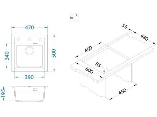 Atrox 20 Komposiittiallas musta
