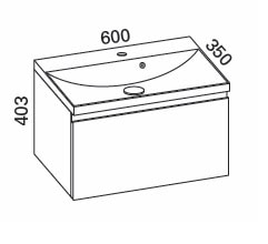 Aava 600 kylpyhuoneryhmä kiiltävä valkoinen