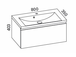 Aava 800 kylpyhuoneryhmä Valkoinen vetimetön
