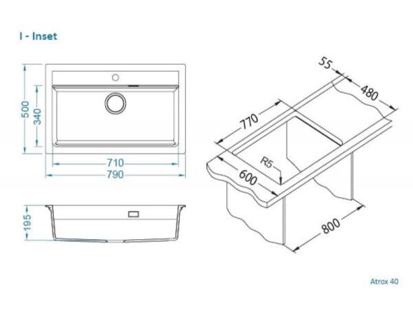 Atrox 40 Komposiittiallas musta