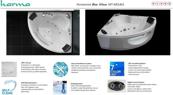 images Harma Poreamme Blue Wave 138x138x61cm NR1401