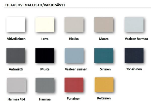 Integra matta vakiomittainen kalusteovi, useita sävyjä