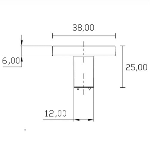 Caro nuppi 38mm mattamusta