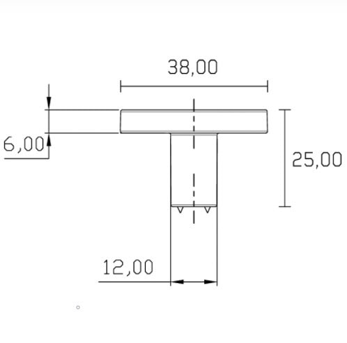 Caro nuppi 38mm messinki