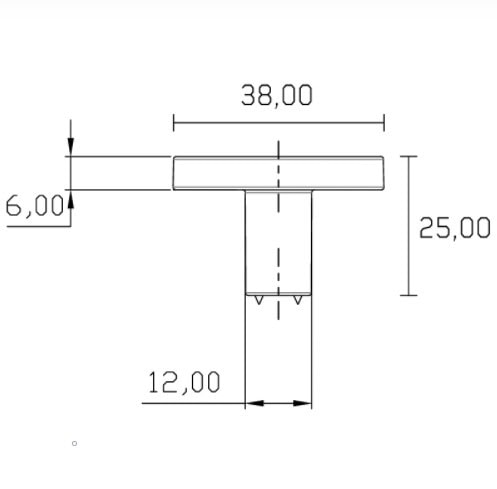 Caro nuppi 38mm niklattu musta