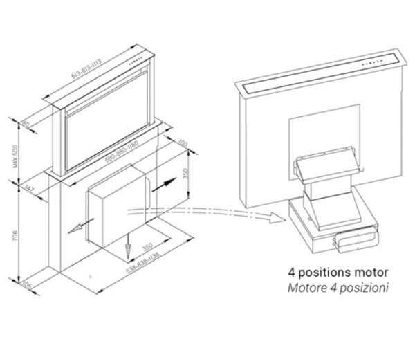images Esistyle Eclipse 600 liesituuletin, Musta lasi/RST