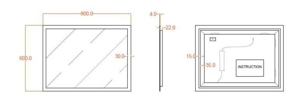 Valopeili Esterna 600x800mm