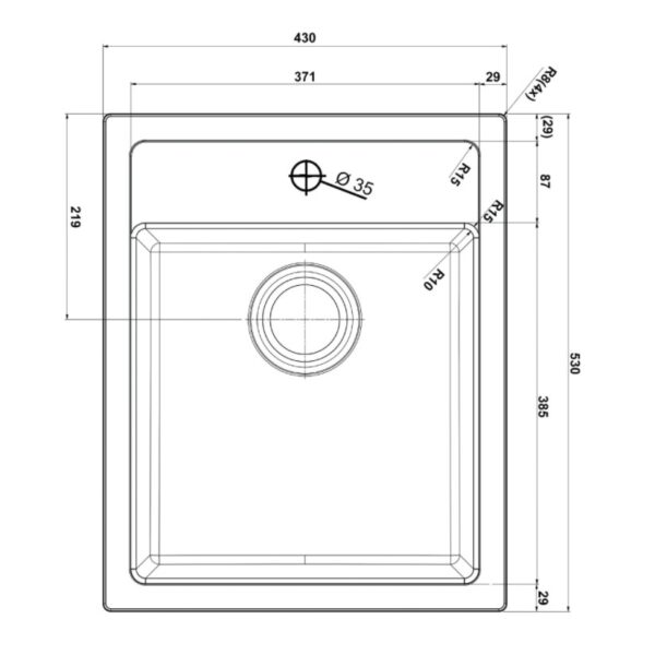 Franke Sirius SID 610-40 Tectonite allas