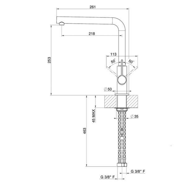 Franke Neptune keittiöhana, kromi