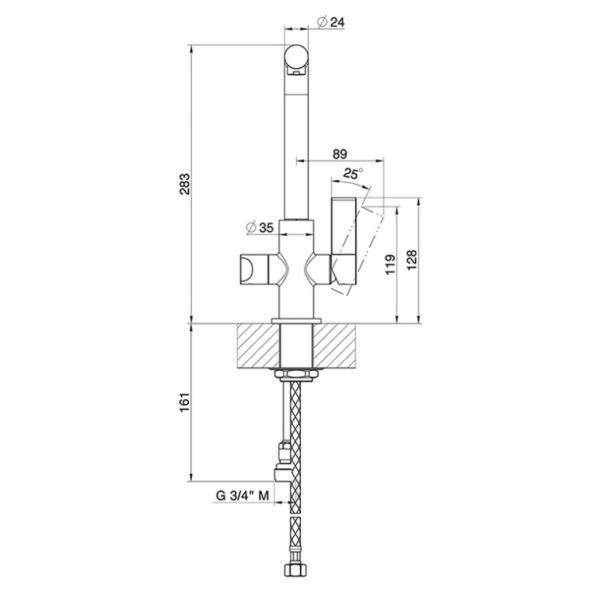 Franke Neptune keittiöhana, musta