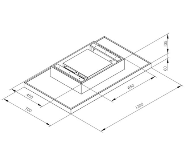 Esistyle Gaia 1200 liesituuletin, Valkoinen lasi/RST