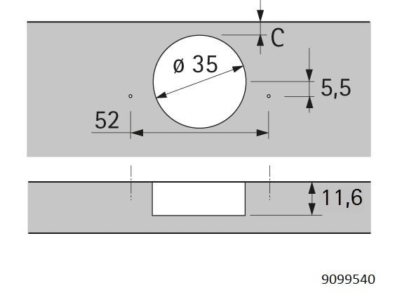 Hettich 9099540 Hettich 165° hidastesarana