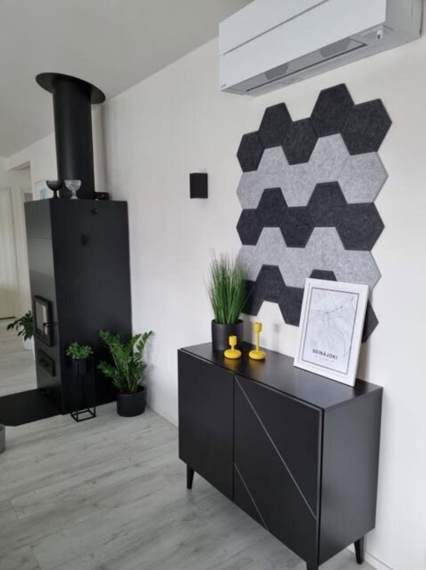 Hexagon akustiikkalevyt, tumma harmaa