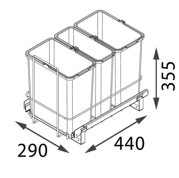 Jätevaunu antrasiitti + 3 sankoa