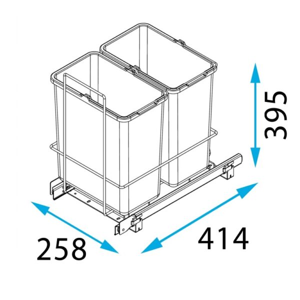 Jätevaunu valkoinen + 2 Sankoa LM 62/2 pieneen tilaan