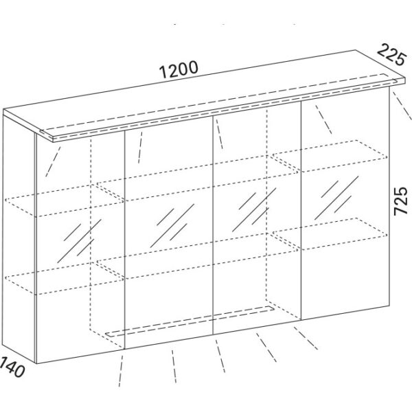 Luvia 120 LED peilikaappi valolipalla