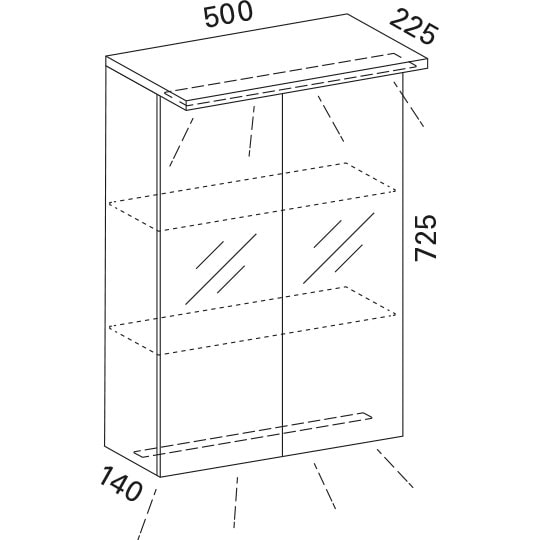Luvia 50 LED peilikaappi valolipalla
