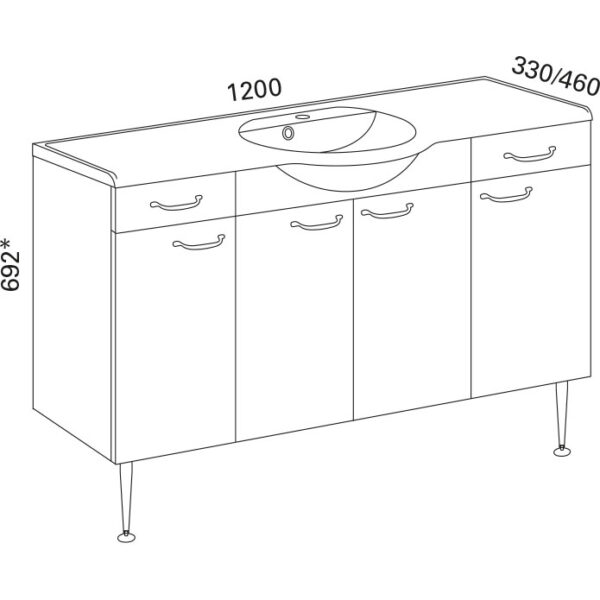 Marilyn 1200 kylpyhuoneryhmä valkoinen sileä