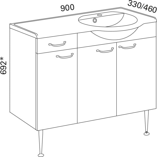 Marilyn 900 oikea kylpyhuoneryhmä valkoinen kehysovi