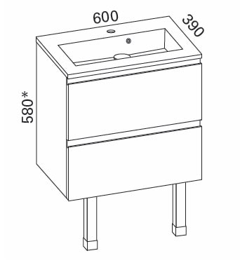Minimeri 600 allaskaappi + allas