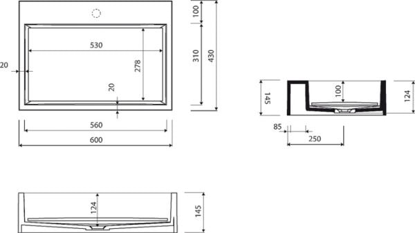 Modico 600 allas, tason pintaan asennettava