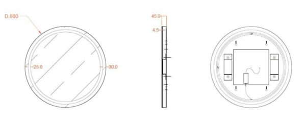 Valopeili Interna Round 720mm