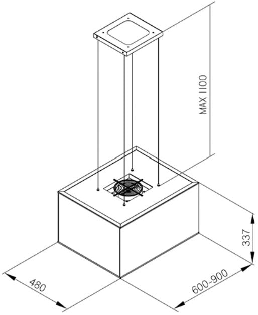 Esistyle Olimpia 600 liesituuletin, Musta/RST