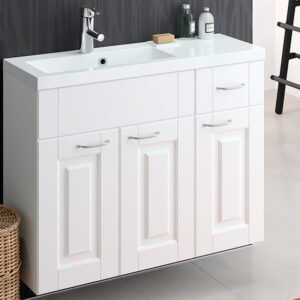 Miniclever 900 vasen kylpyhuoneryhmä valkoinen kehysovi