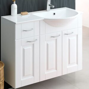 Susa 900 oikea kylpyhuoneryhmä valkoinen kehysovi