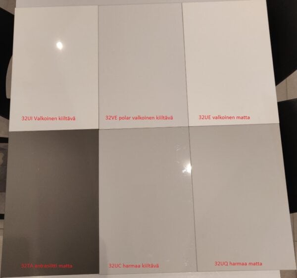 PET 32UC harmaa kiiltävä kalusteovi