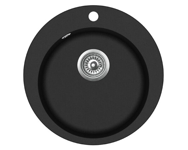 Teno pyöreä 505 musta komposiittiallas