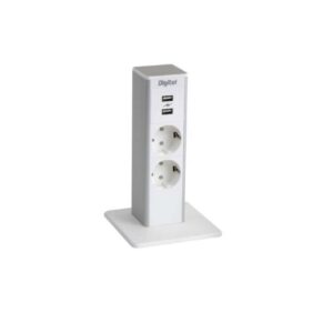Pistorasiapilari Pillar 2xSchuko + 2xUSB, valkoinen