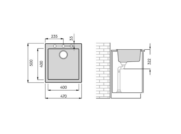 Puula 50 komposiittiallas, musta