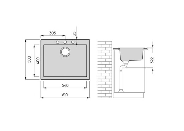 Puula 60+ komposiittiallas, betoni