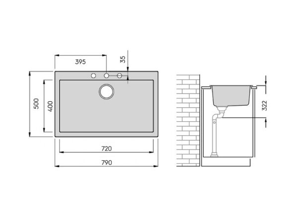 images Puula 80 komposiittiallas, musta