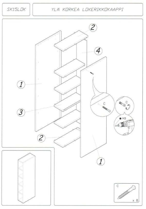 Korkea ylälokerikko 988