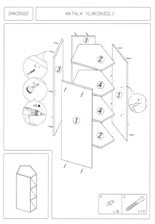 Matala yläkonsoli 704