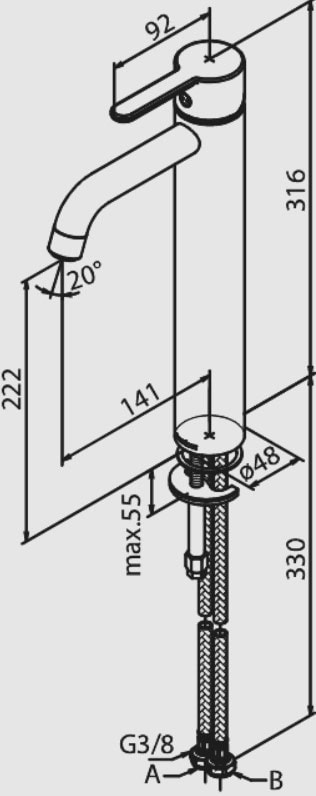 Damixa Silhouet Pesuallashana korkea, mattavalkoinen