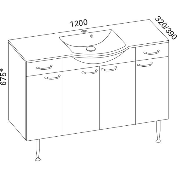 Susa 1200 kylpyhuoneryhmä valkoinen sileä