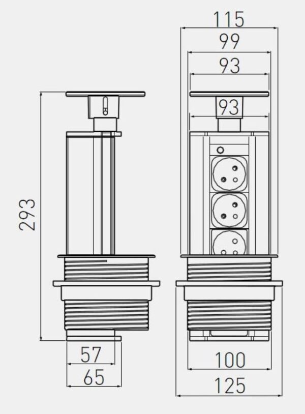 images Pistorasiapilari Teleblock 3 x Schuko